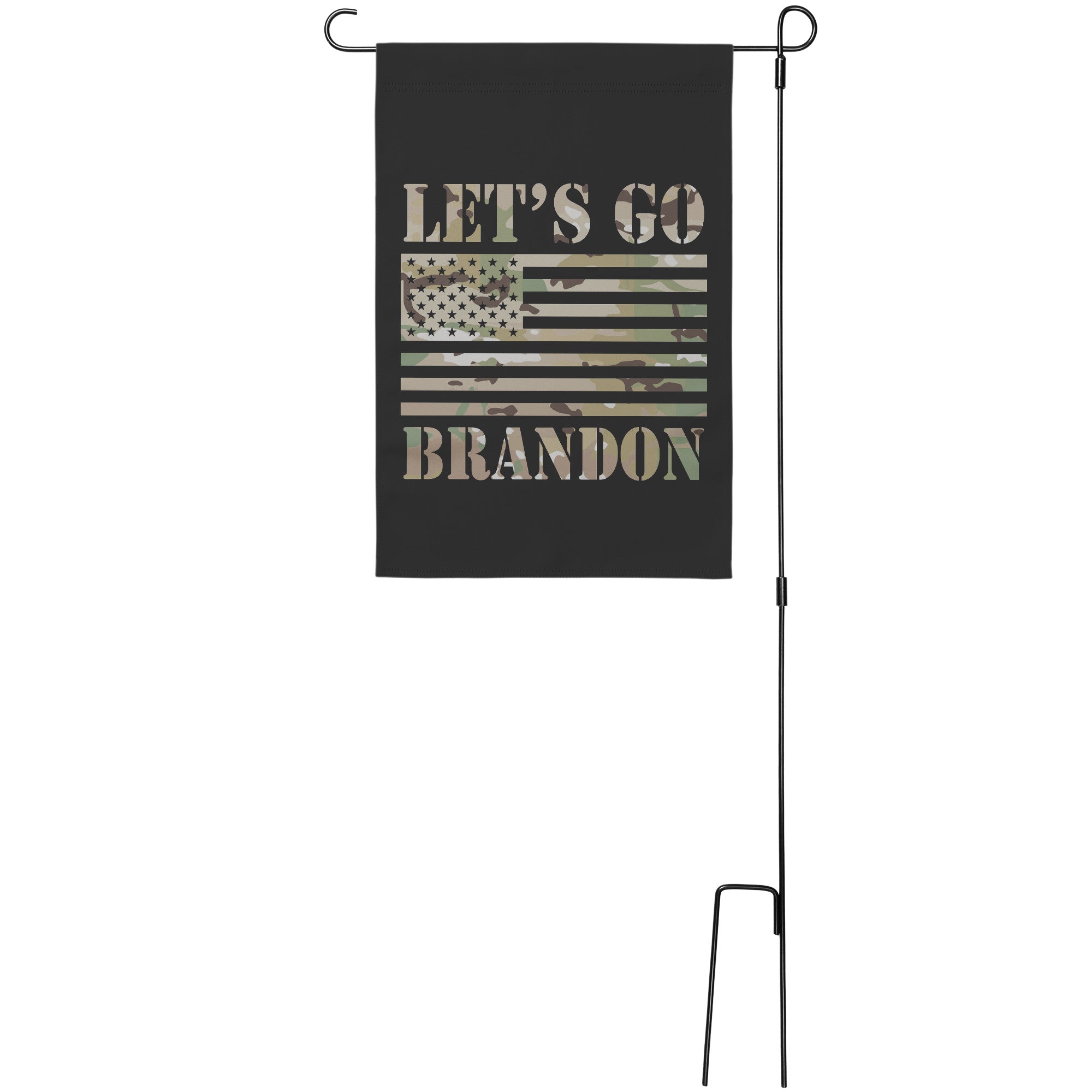 Let's Go Brandon Camo Garden Flag -Home Goods | Drunk America 