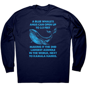 A Blue Whale's Anus Can Open Up To 3.5 Feet Making It The 2nd Largest Asshole In The World Next To Kamala Harris -Apparel | Drunk America 