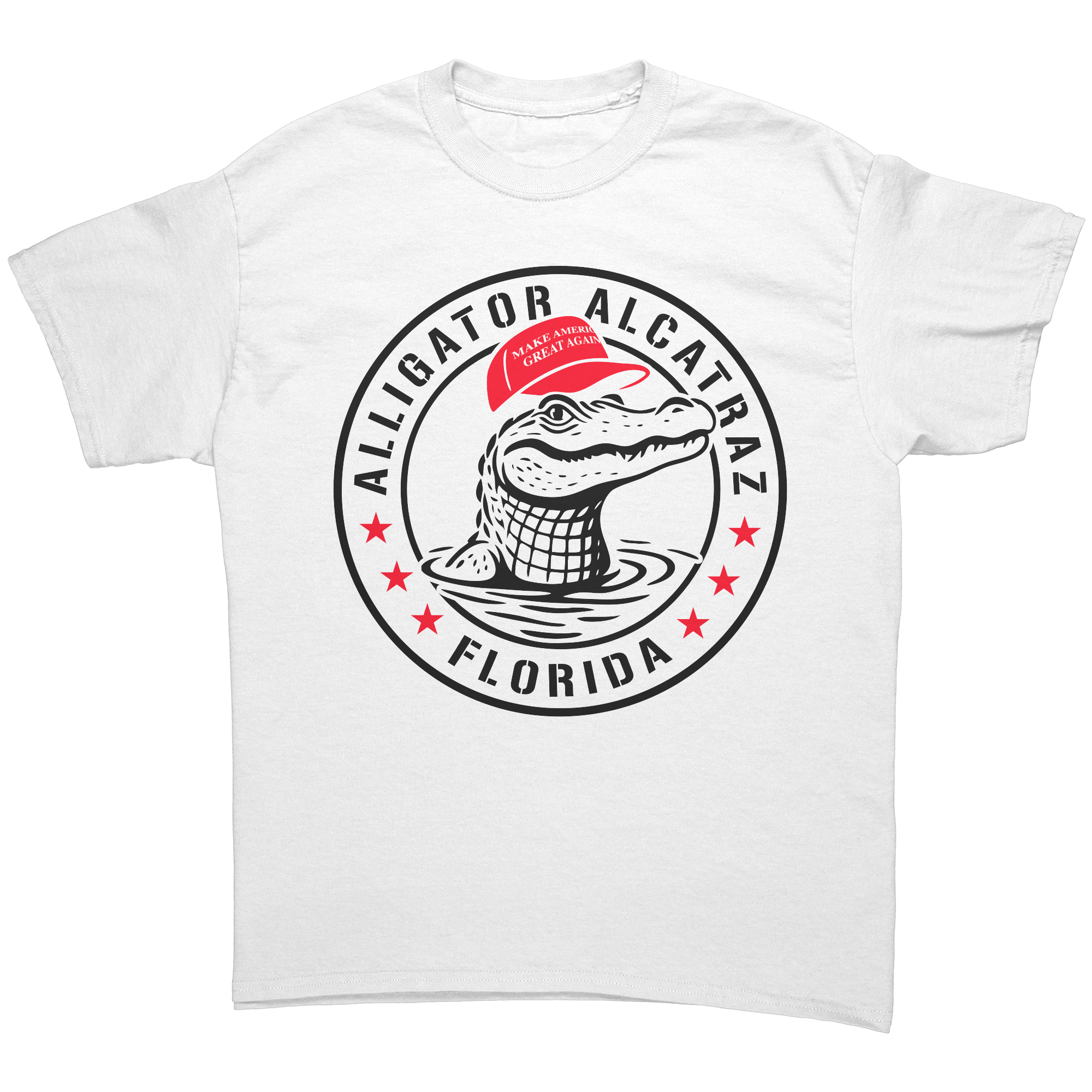 MAGA Shirt – Alligator Alcatraz Conservative White T-Shirt