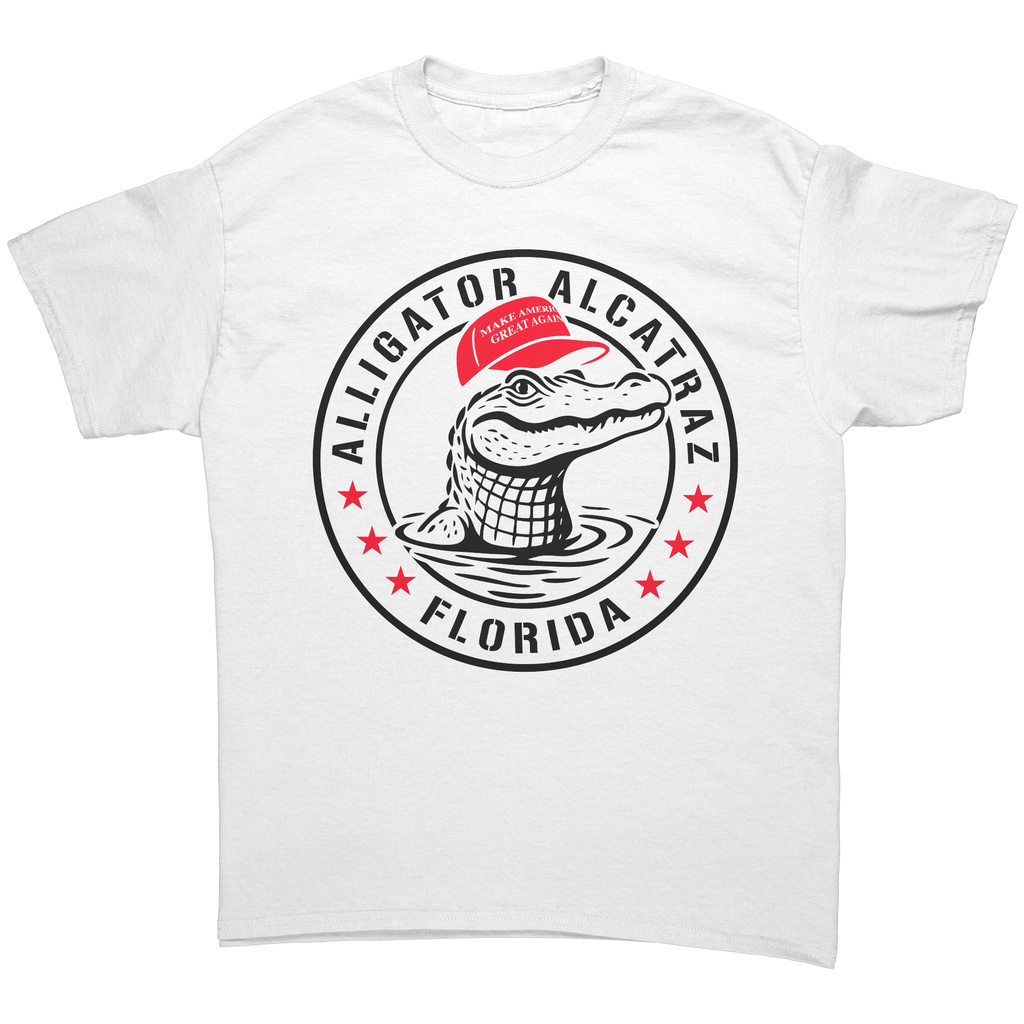 MAGA Shirt – Alligator Alcatraz Conservative White T-Shirt