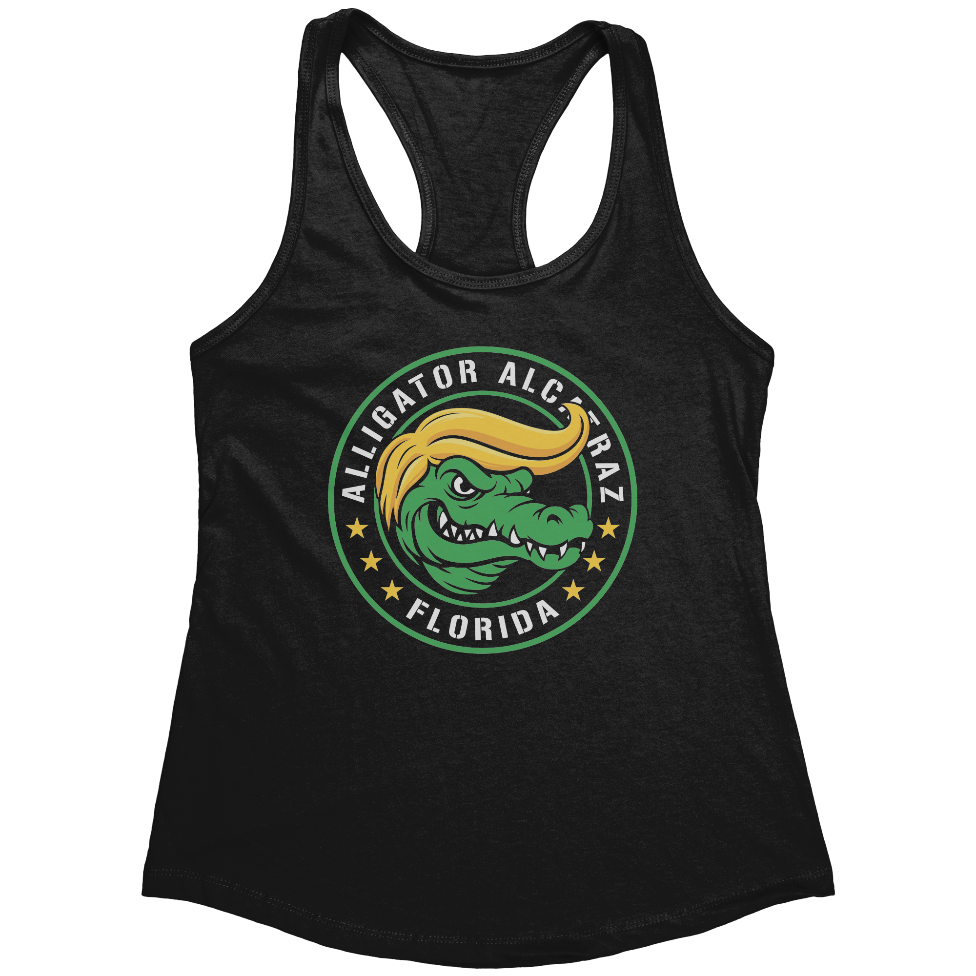 Alligator Alcatraz Gator Trump Hair (Ladies) – Patriotic Clothing for True Americans | Drunk America