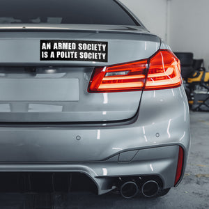 An Armed Society Is A Polite Society Bumper Sticker -Stickers | Drunk America 