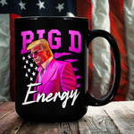 Big D Energy Donald Trump Miami Vice Black Coffee Mug