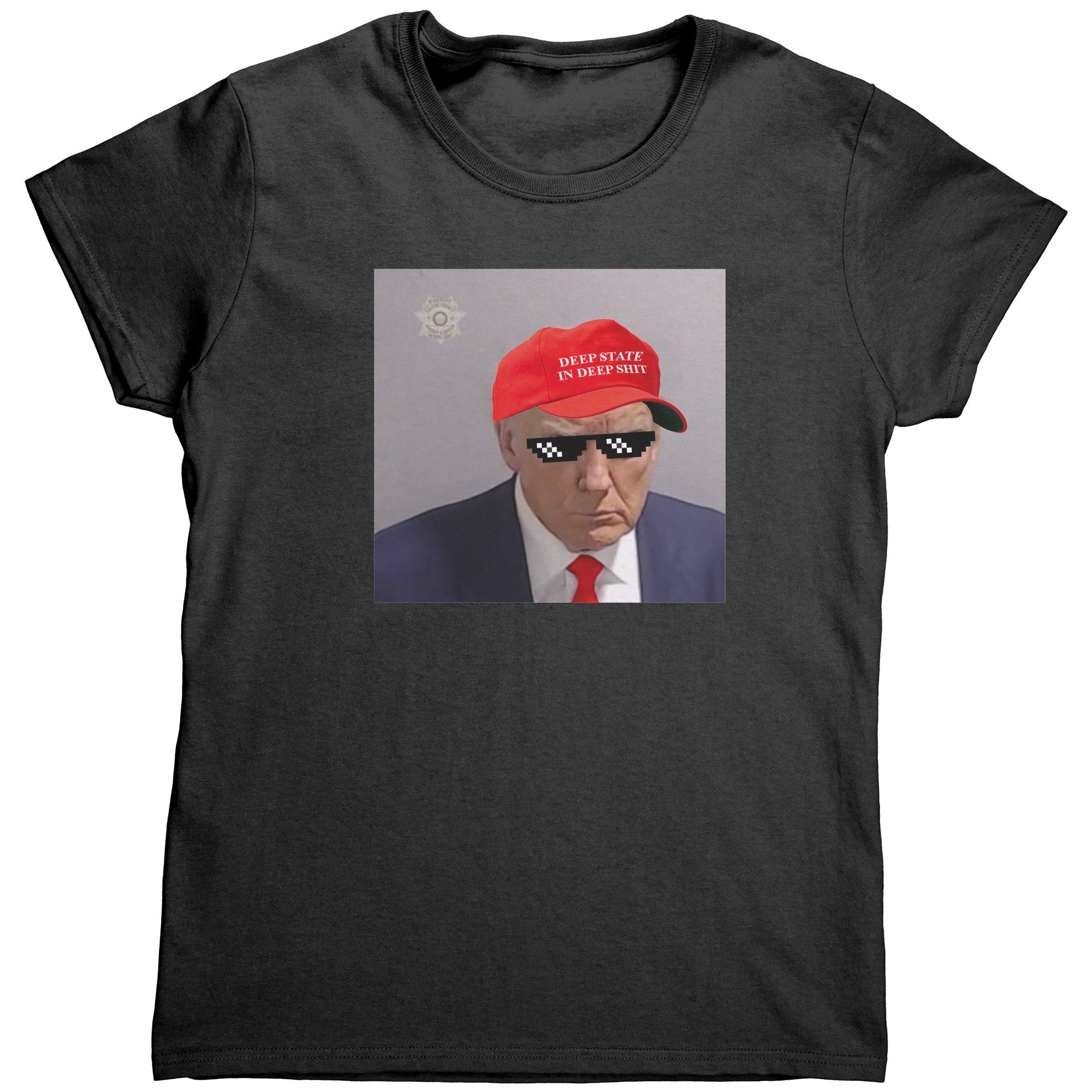 Deep State In Deep Shit Donald Trump Mugshot -Apparel | Drunk America 