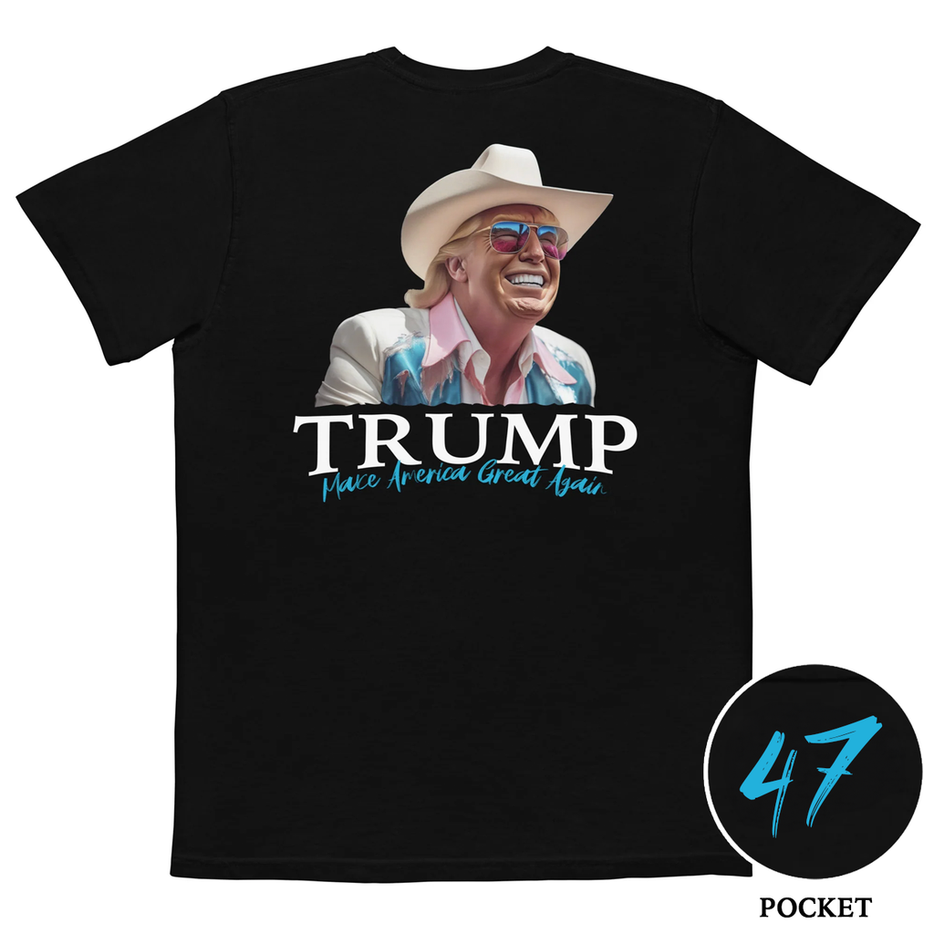 Trump Cowboy Hat Comfort Colors Pocket Tee