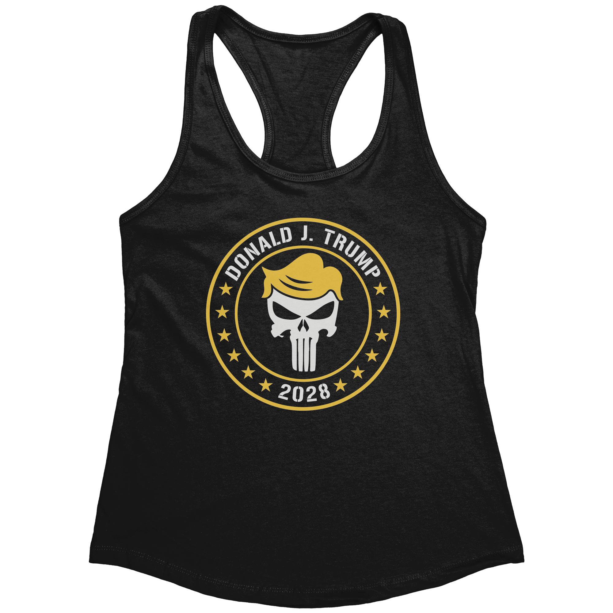 Donald J. Trump 2028 (Ladies) – Patriotic Clothing for True Americans | Drunk America