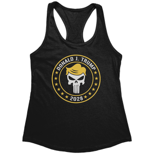 Donald J. Trump 2028 (Ladies) – Patriotic Clothing for True Americans | Drunk America