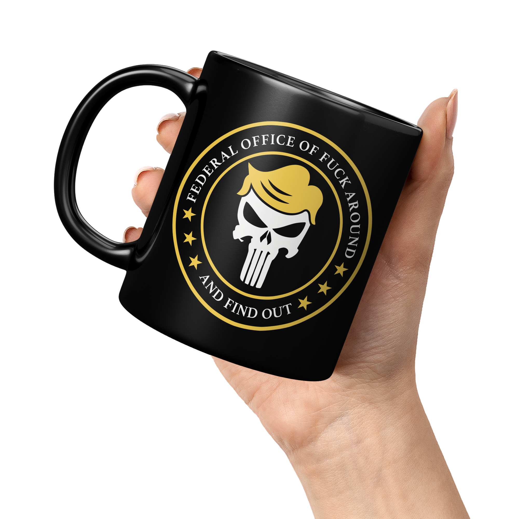 FAFO__Donald_Trump_Fan_Coffee_Mug_11oz_Black_LH_Model_Mockup.png