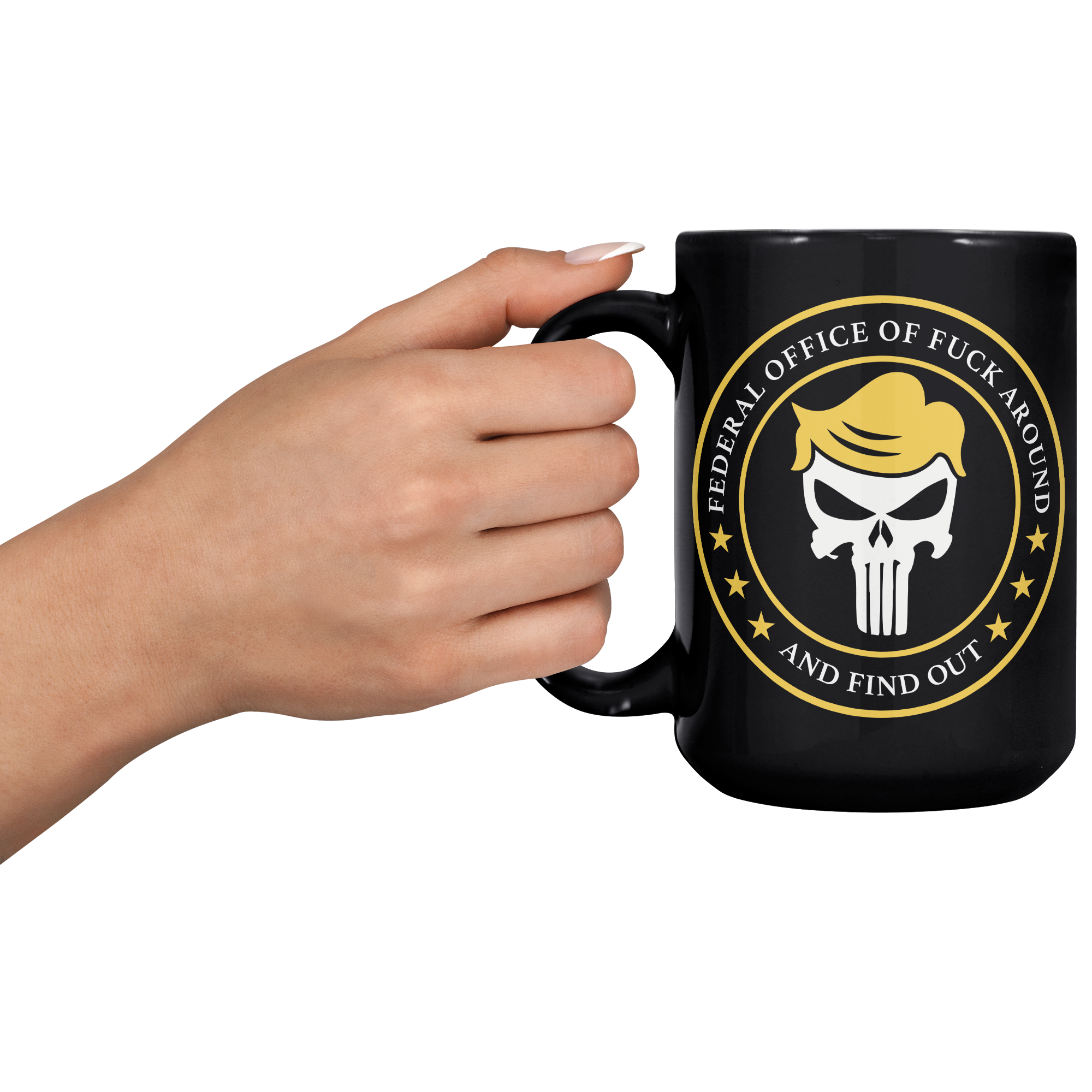 FAFO__Donald_Trump_Fan_Coffee_Mug_15oz_Black_LH_Model_Mockup.png