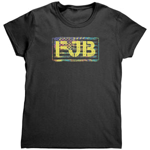 FJB Distressed American Flag Tie Dye (Ladies) -Apparel | Drunk America 