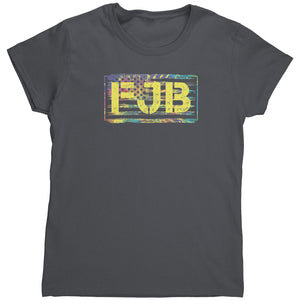 FJB Distressed American Flag Tie Dye (Ladies) -Apparel | Drunk America 