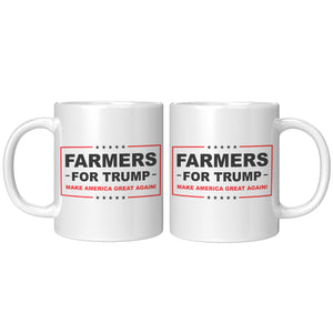 Farmers For Trump Make America Great Again Coffee Mug -Front/Back | Drunk America 