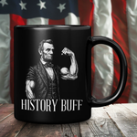 Abe Lincoln History Buff Black Coffee Mug