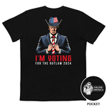 I'm Voting For The Outlaw 2024 Comfort Colors Pocket Tee