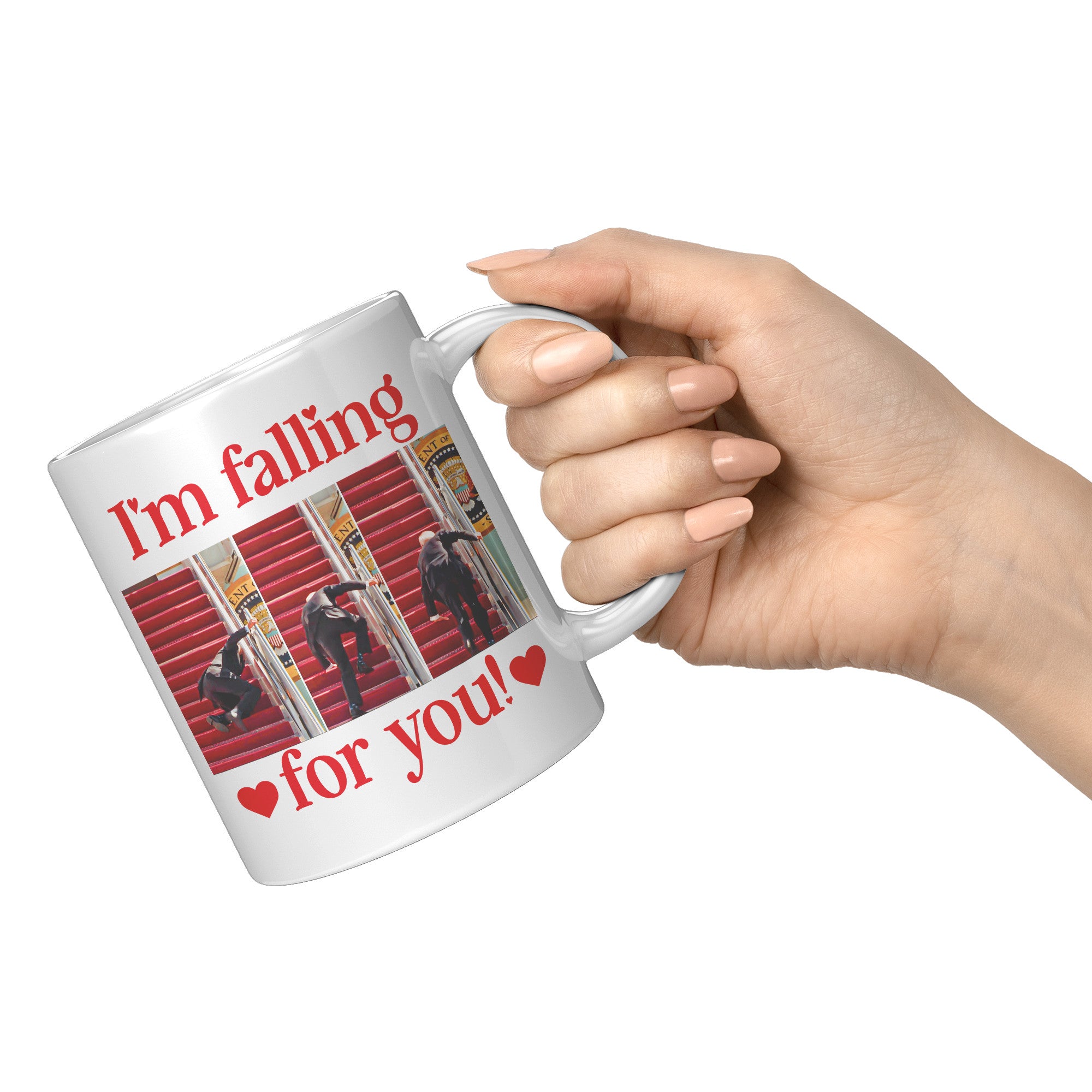 I'm Falling For You FJB Valentine's Day Coffee Mug -Coffee Mugs | Drunk America 