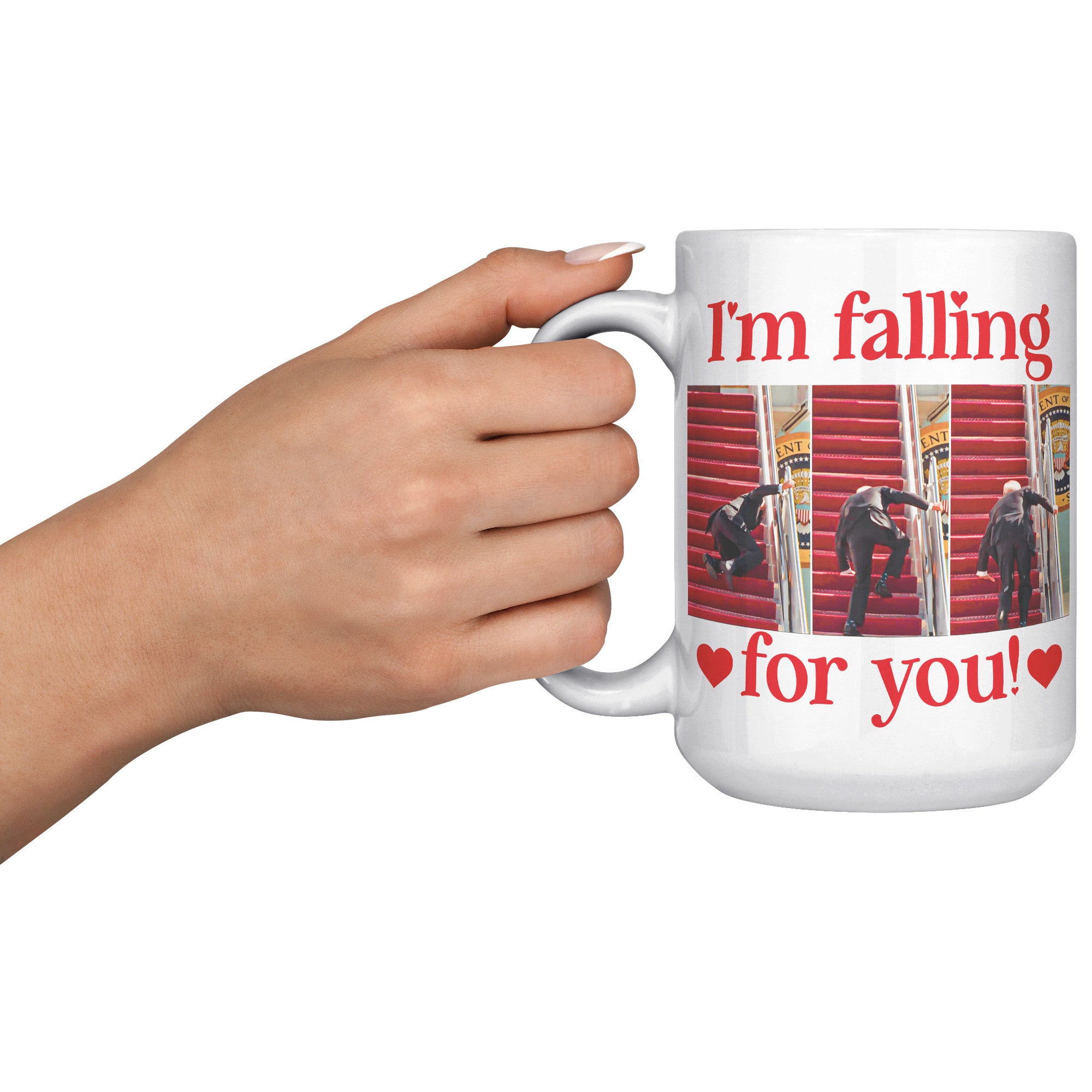 I'm Falling For You FJB Valentine's Day Coffee Mug -Coffee Mugs | Drunk America 