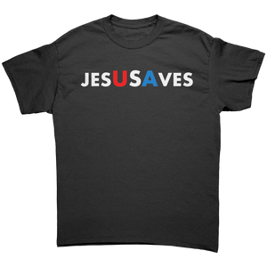 Jesus Saves USA Graphic Tee – Patriotic Clothing for True Americans | Drunk America