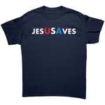 Jesus Saves USA Graphic Tee – Patriotic Clothing for True Americans | Drunk America