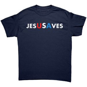 Jesus Saves USA Graphic Tee – Patriotic Clothing for True Americans | Drunk America