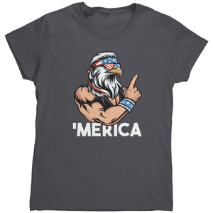 Merica Patriotic Bald Eagle With Mullet (Ladies) -Apparel | Drunk America 
