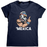 Merica Patriotic Bald Eagle With Mullet (Ladies) -Apparel | Drunk America 