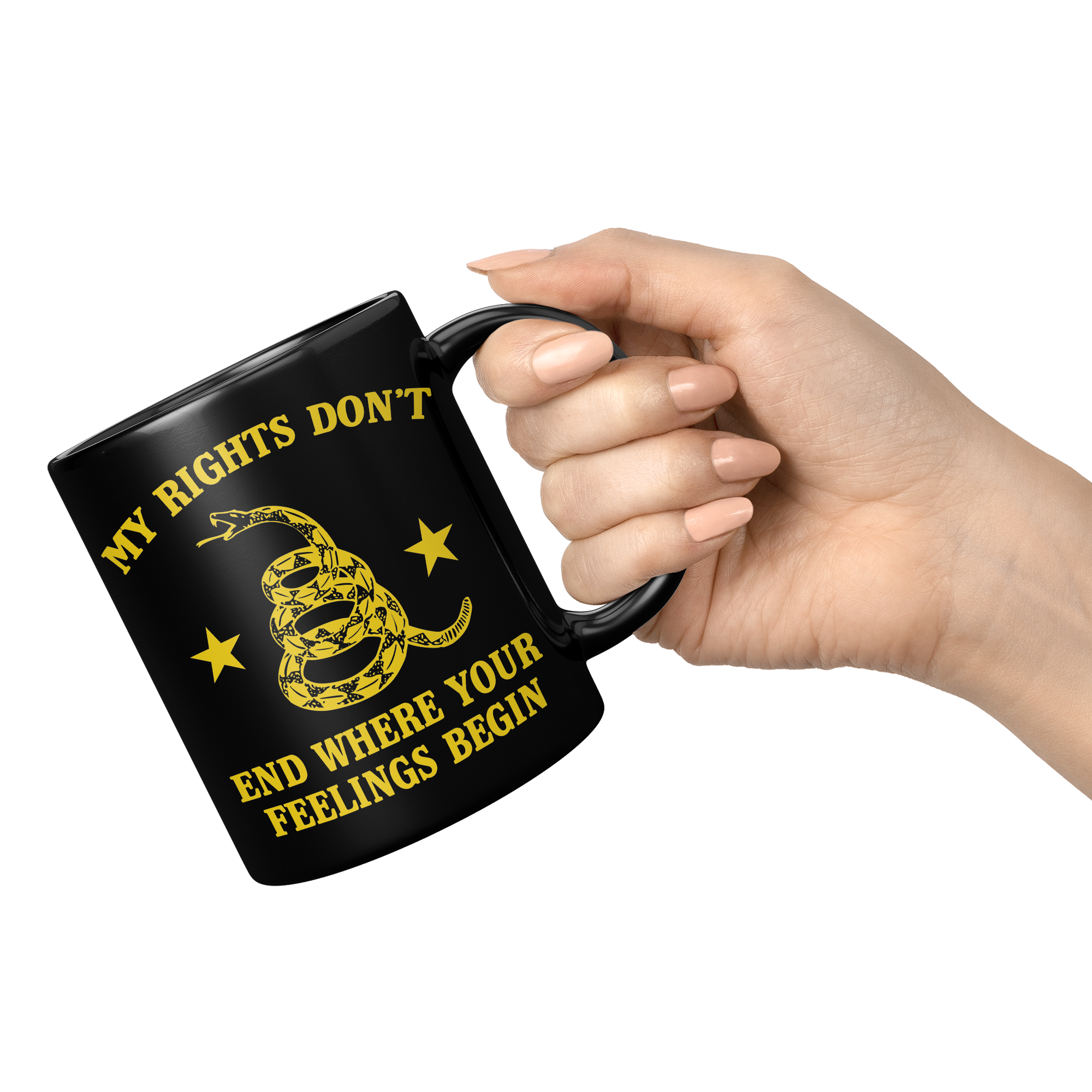My_Rights_Dont_End_Where_Your_Feelings__11oz_Black_RH_Model_Mockup.png