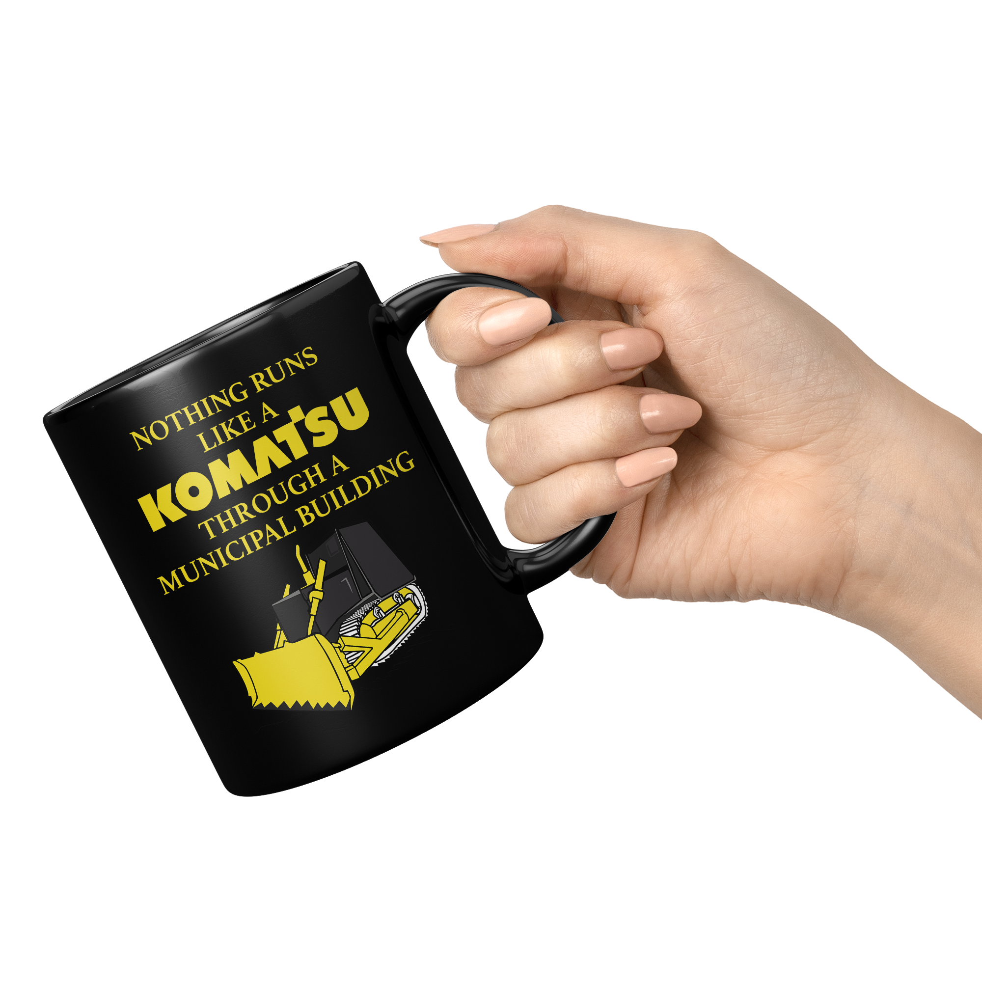 Nothing_Runs_Like_A_Komatsu_Through_A_Mu_11oz_Black_RH_Model_Mockup.png