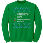 On A Government Watchlist Christmas Sweater -Apparel | Drunk America 