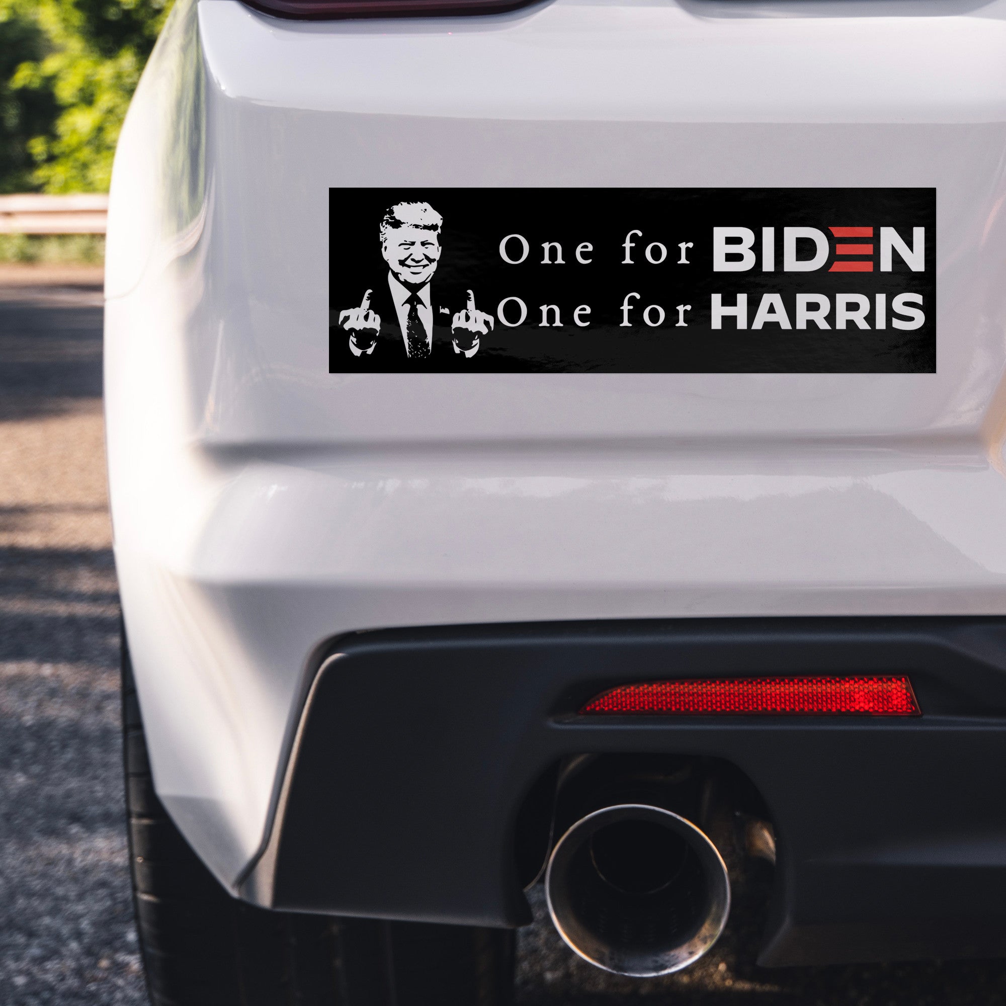 One For Biden One For Harris Bumper Sticker -Stickers | Drunk America 