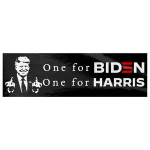 One For Biden One For Harris Bumper Sticker -Stickers | Drunk America 