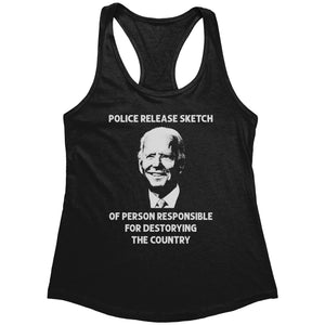 Police Release Sketch Of Person Responsible For Destroying The Country (Ladies) -Apparel | Drunk America 