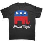 Raised Right Grunge Graphic Tee – Patriotic Clothing for True Americans | Drunk America
