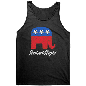 Raised Right Grunge Graphic Tee – Patriotic Clothing for True Americans | Drunk America