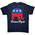 Raised Right Grunge Graphic Tee – Patriotic Clothing for True Americans | Drunk America