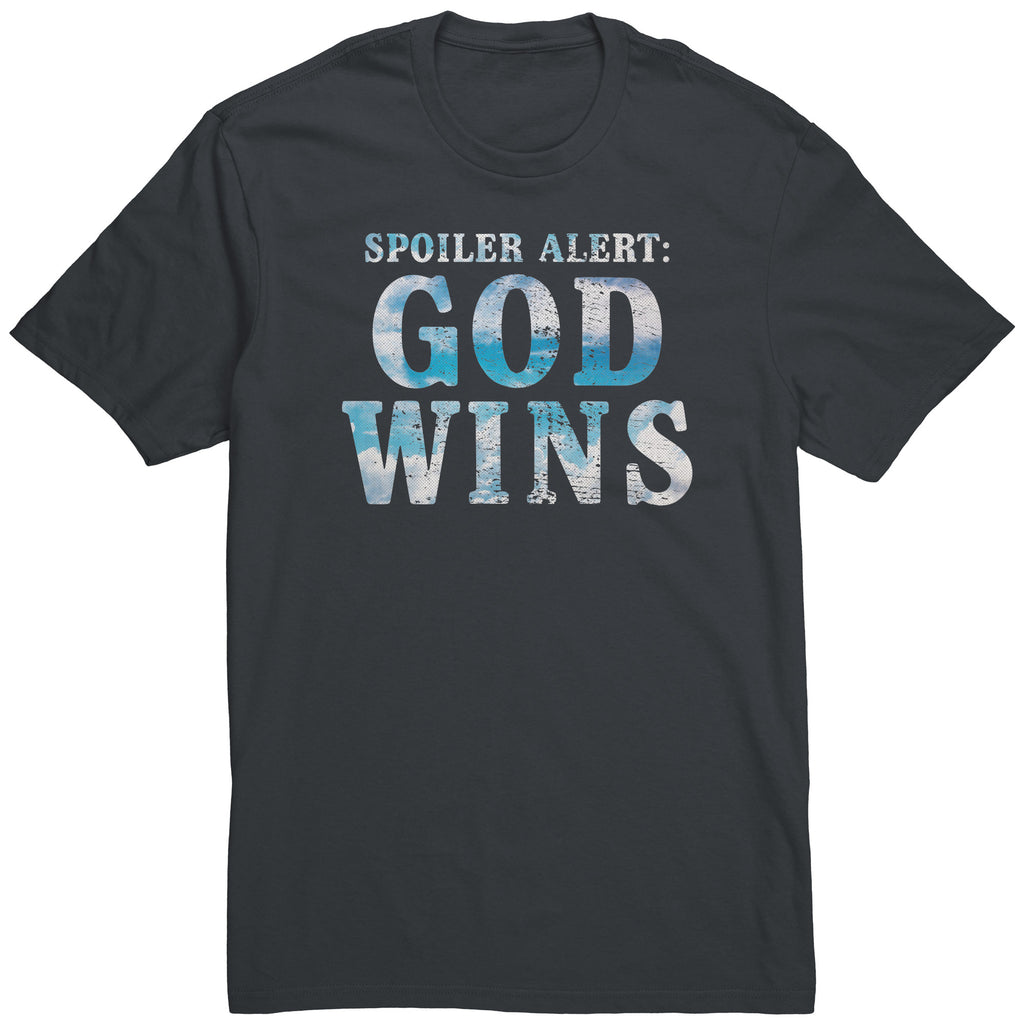Spoiler Alert: God Wins (Charcoal Replacement) -Apparel | Drunk America 