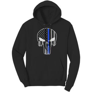 Thin Blue Line Punisher Skull (Ladies) -Apparel | Drunk America 