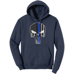 Thin Blue Line Punisher Skull (Ladies) -Apparel | Drunk America 