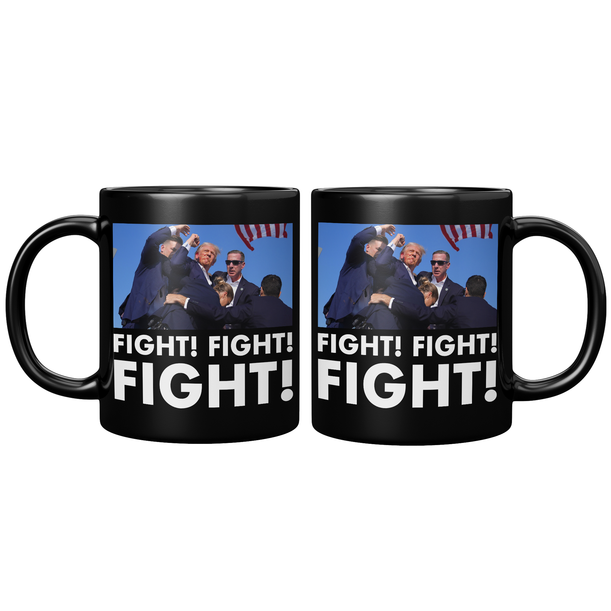 Trump_Fight_Fight_Fight_Black_Coffee_Mug_11oz_Black_FrontBack_Mockup.png