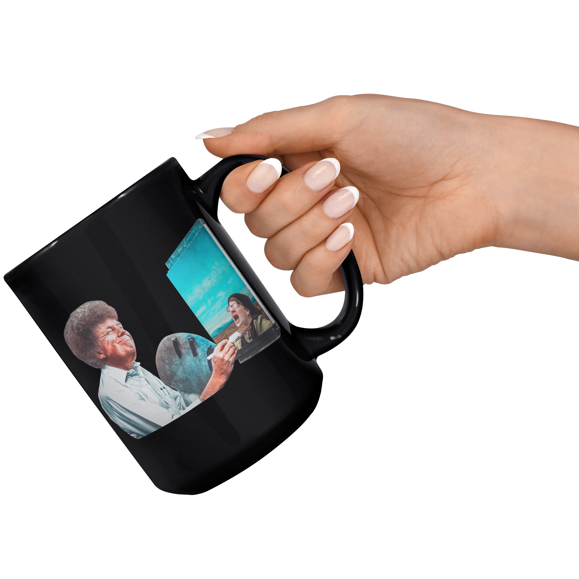 Trump_Painting_Screaming_Liberal_Black_C_15oz_Black_RH_Model_Mockup.png