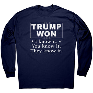 Trump Won I know It, You Know It, They Know It -Apparel | Drunk America 
