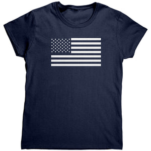 White American Flag (Ladies) -Apparel | Drunk America 