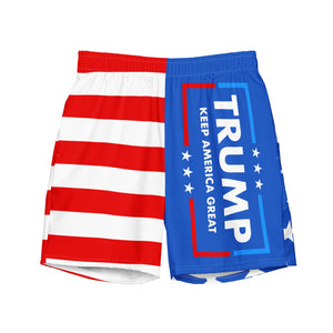 Trump Keep America Great American Flag Men's Swim Trunks - | Drunk America 