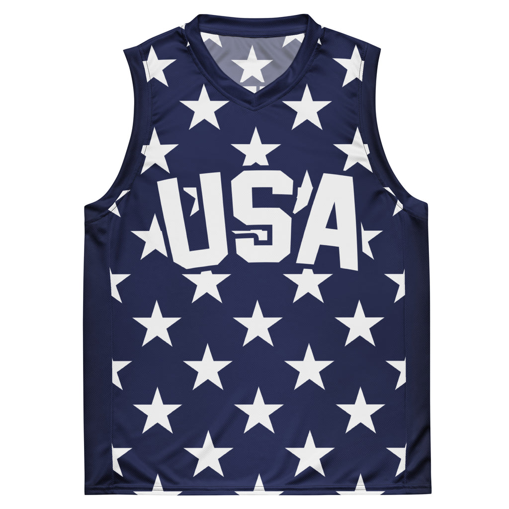 USA Number 1 Navy Basketball Jersey - | Drunk America 