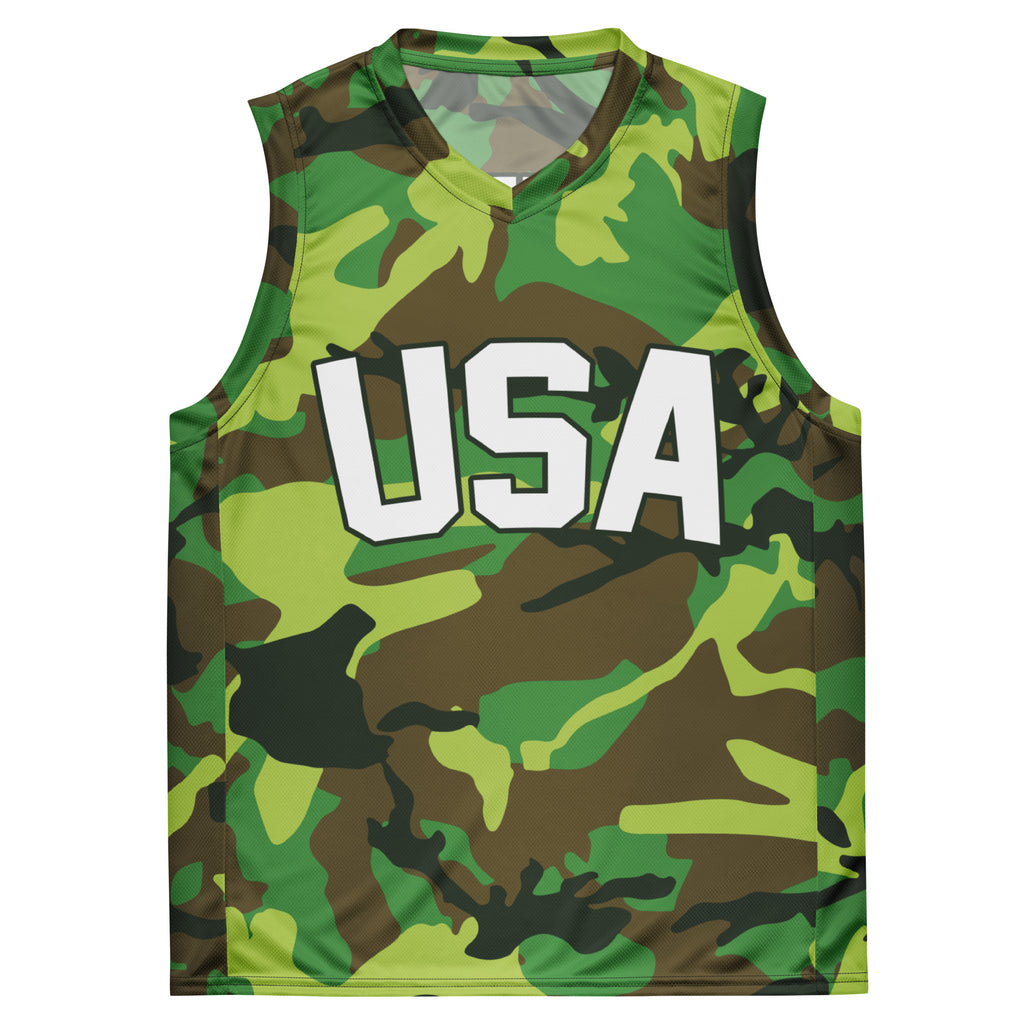 America #1 Camouflage Basketball Jersey - | Drunk America 