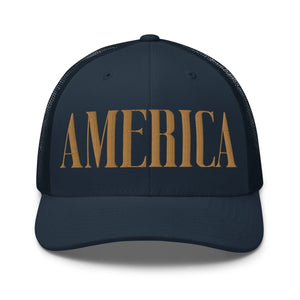 America Old Gold Trucker Cap - Drunk America