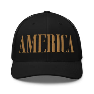 America Old Gold Trucker Cap - Drunk America