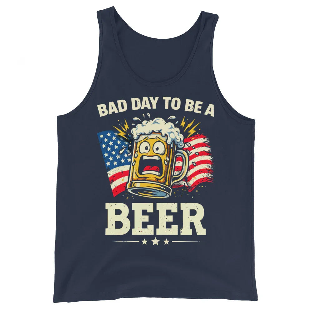 Bad Day To Be A Beer Funny Patriotic Drinking Men's Tank Top