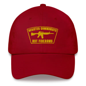 Register Communists Not. Firearms Dad Hat - | Drunk America 