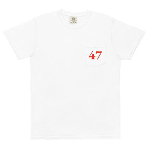 Donald Trump 47 Comfort Colors Pocket Tee - Drunk America