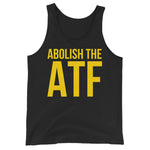 Abolish the ATF tank top with bold yellow text on black background